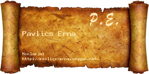 Pavlics Erna névjegykártya
